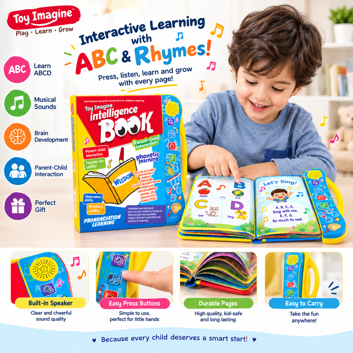 🧠 Interactive ABC Musical Learning Book for Kids 🎶